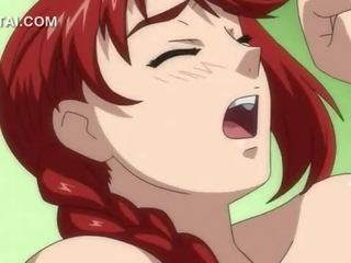 Meztelen vöröshajú anime diáklány fújó johnson -ban sixtynine