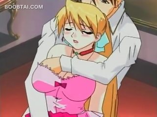 Hot blonde anime teenager gets pussy finger teased