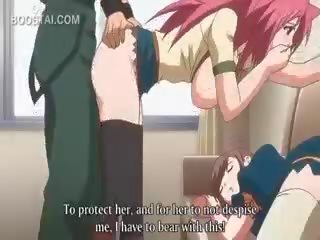 Růžový vlasy anime krása píča v prdeli proti the stěna