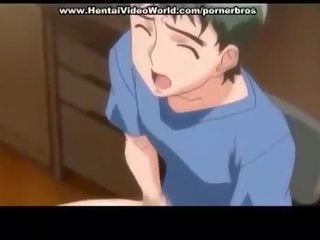 Anime teismeline adolescent initiates lõbu kuradi sisse voodi